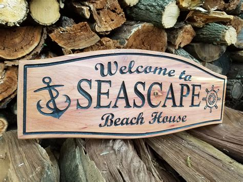 personalized outdoor beach house signs